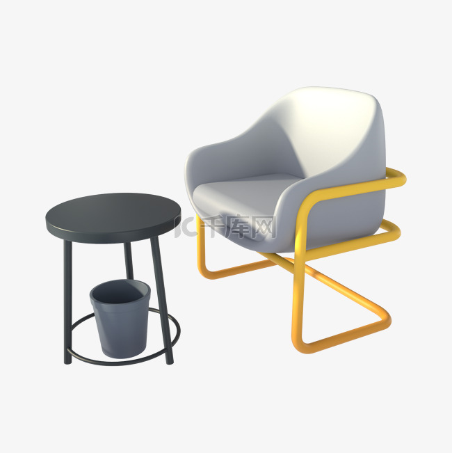3DC4D立体客厅桌椅