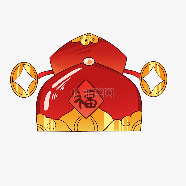 新年财神帽帽子古代中国风帽子
