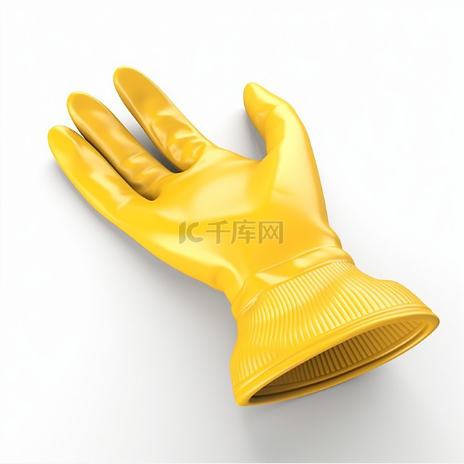 一个黄色的橡胶手套