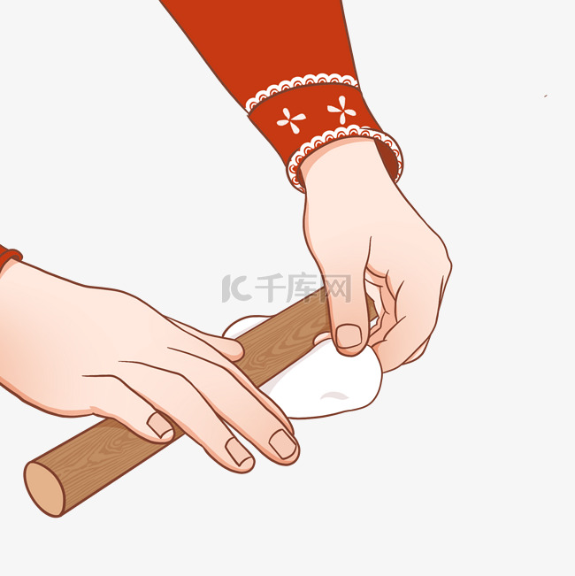 冬季冬至冬天包饺子擀面杖