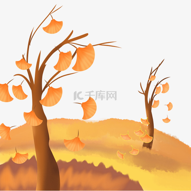 秋天秋季秋分节气森林植物树底边