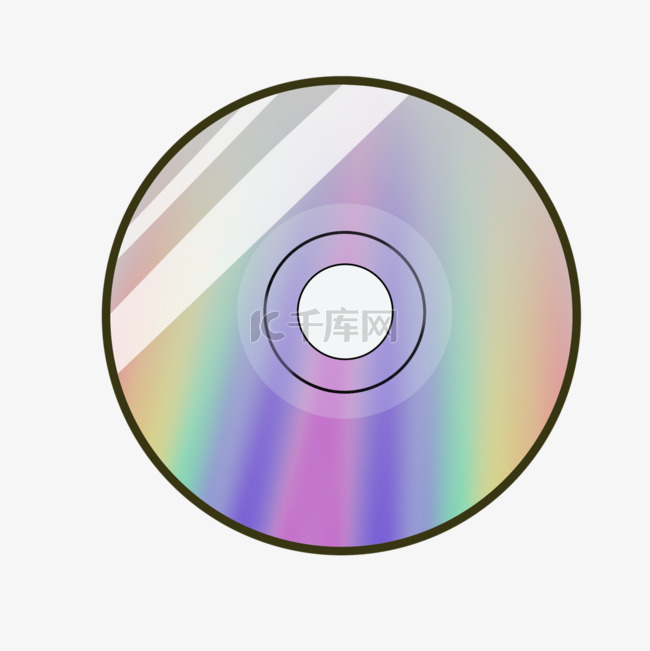 一张圆形彩色反光cd剪贴画