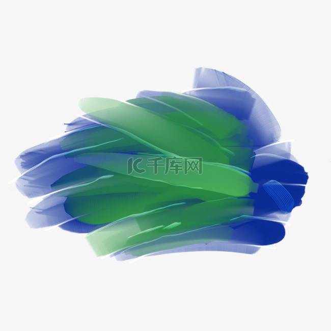 绿色和蓝色叠加质感撞色水彩笔刷