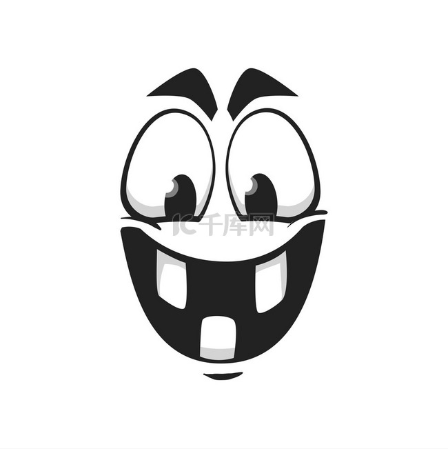 卡通脸矢量图标，快乐的表情符号