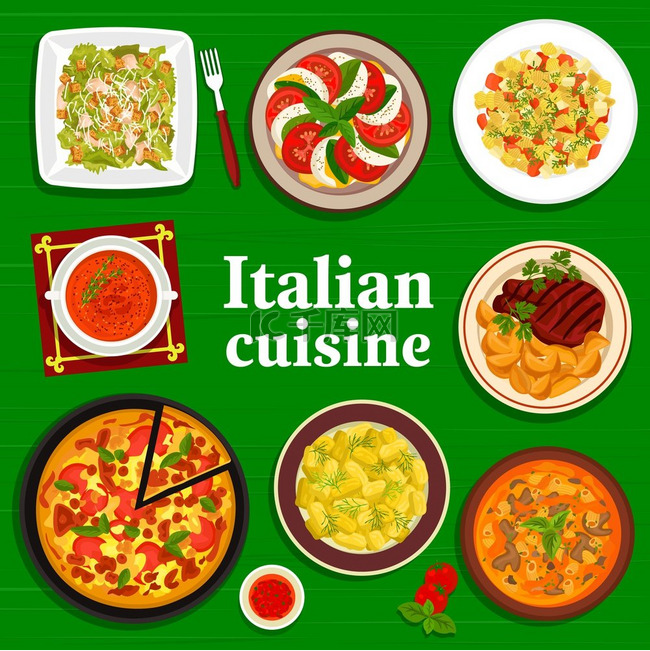 意大利美食餐厅封面番茄奶油和蘑