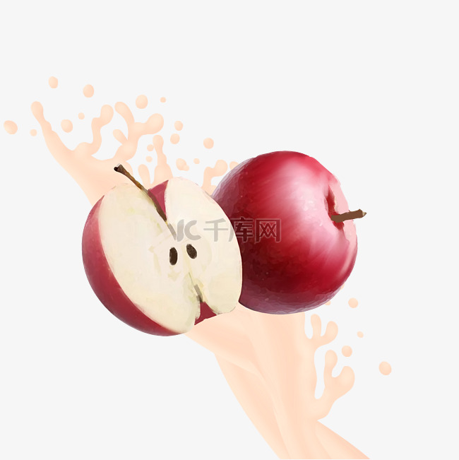 喷溅水果苹果
