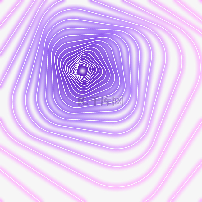 紫色粉色霓虹光感发光几何图形螺