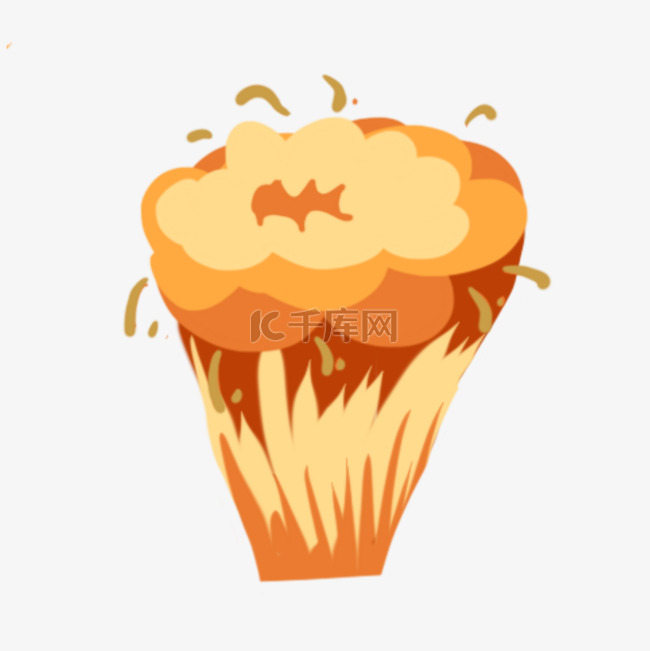 喷发蘑菇云云朵棕色卡通图片