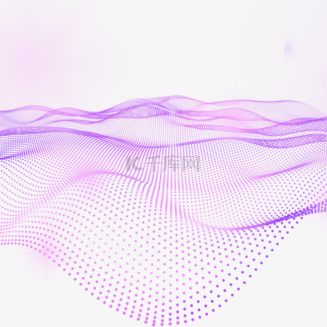 紫色起伏网格光效抽象量子