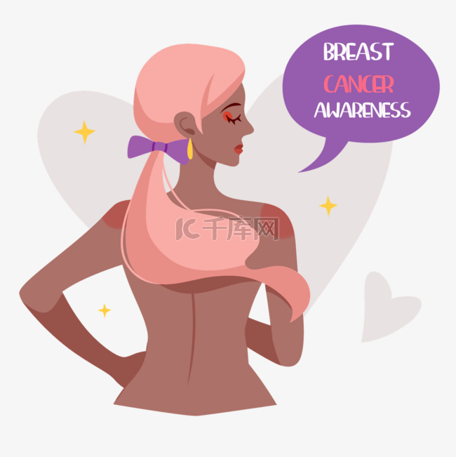 妇女露出背部国际抗击乳腺癌日
