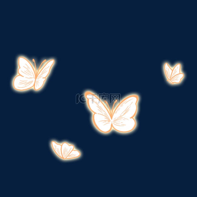 金色飞舞的蝴蝶