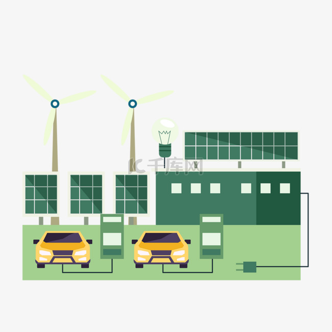 太阳能电池板充电汽车环保绿色能