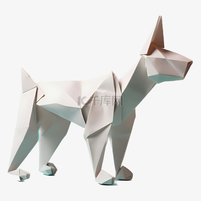 日式折纸立体风格狗