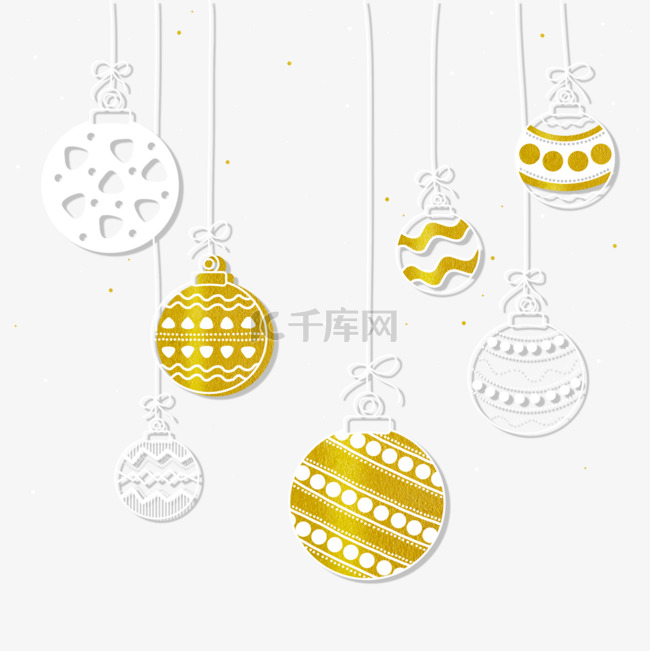 圣诞球抽象现代白金色装饰