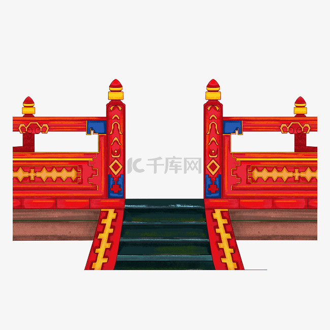中国风古风护栏台阶