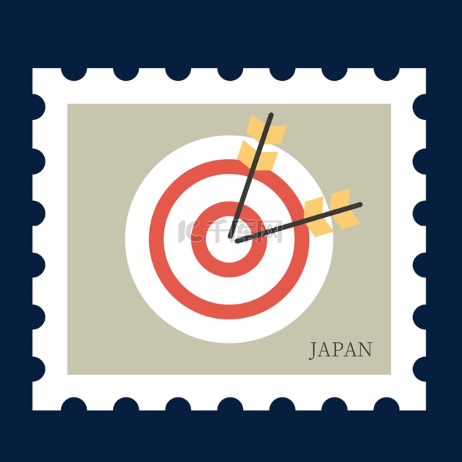射击褐色日本邮票