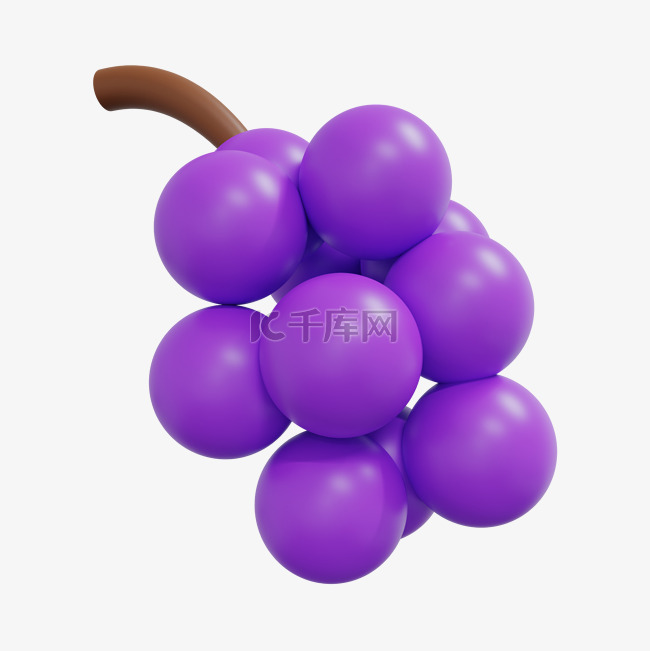 3DC4D立体紫色葡萄