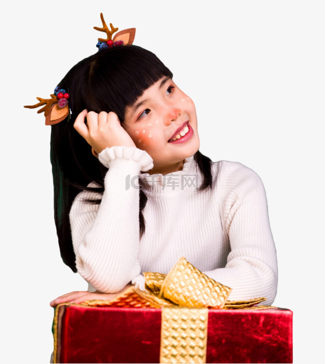 礼物盒圣诞女孩