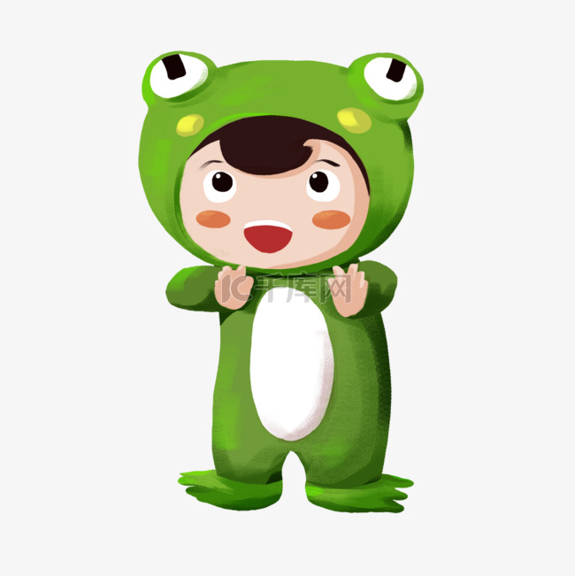 孩子动物服装角色扮演青蛙卡通
