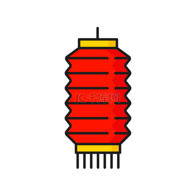 红色灯笼中国新年装饰灯带有流苏