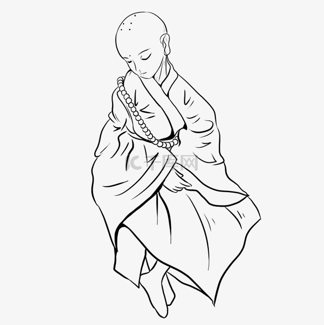 佛教宗教僧侣僧人修行禅意人物素材图片免费下载_高清装饰图案psd_千库  