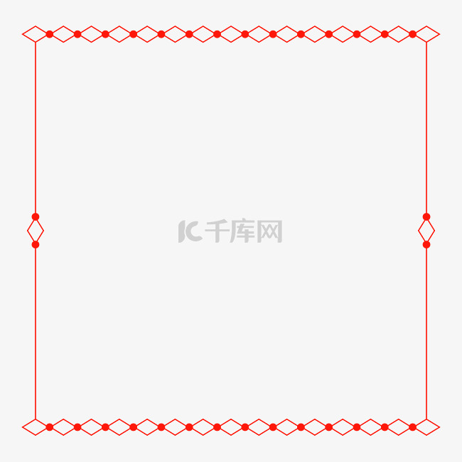 红色菱格极简边框