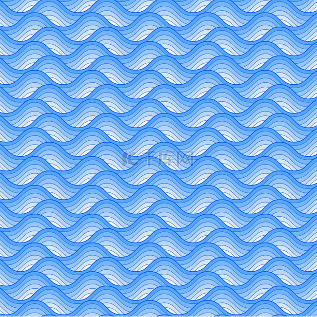 中式中国风蓝色透明海浪浪花底纹