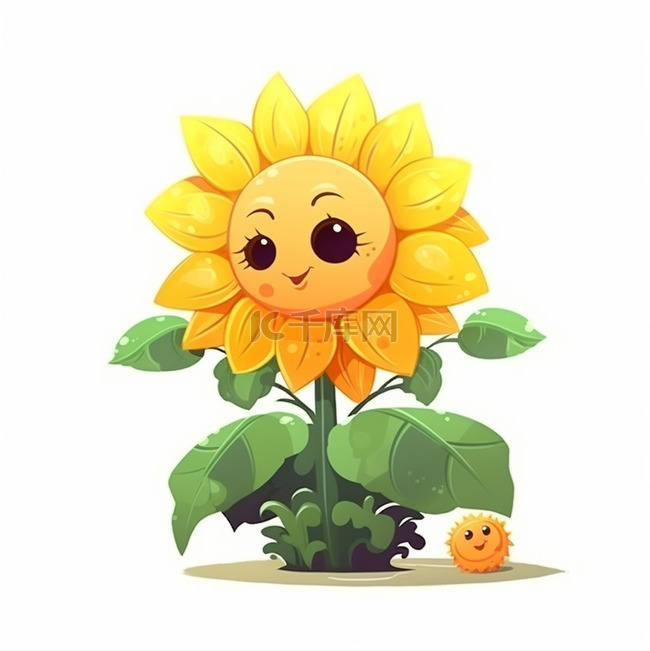 卡通向日葵花朵花