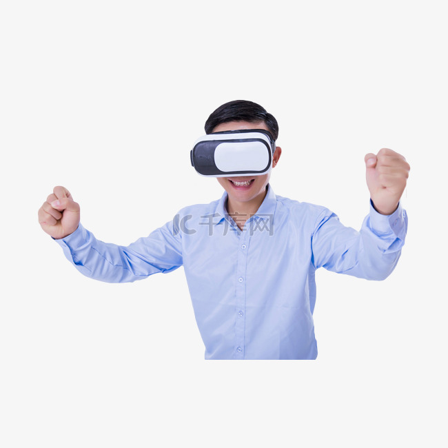 人物戴VR眼镜虚拟科技