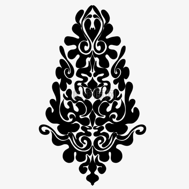 泰国传统艺术花纹黑色图案