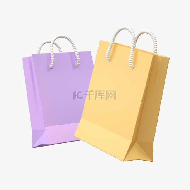 3D购物袋包装袋C4D商场