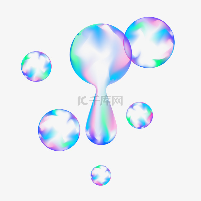 酸性荧光折射镭射水滴圆形气泡