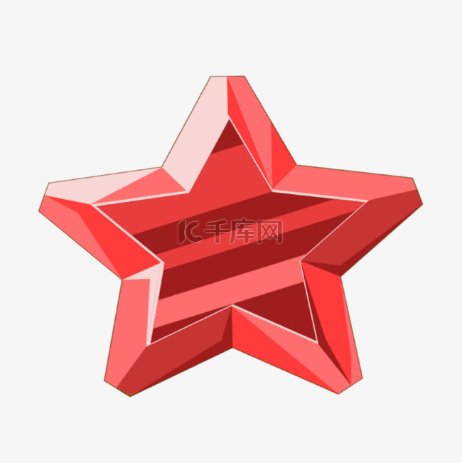 五角星形状红色游戏珠宝宝石