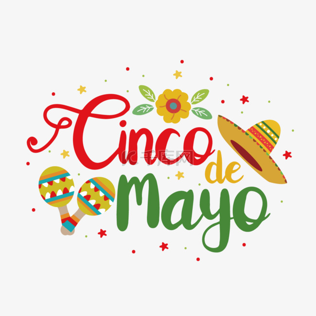 Cinco de Mayo墨西哥传统SVG字母