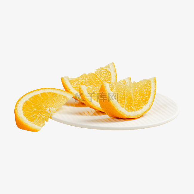 夏天水果新鲜橙子切开橙子块