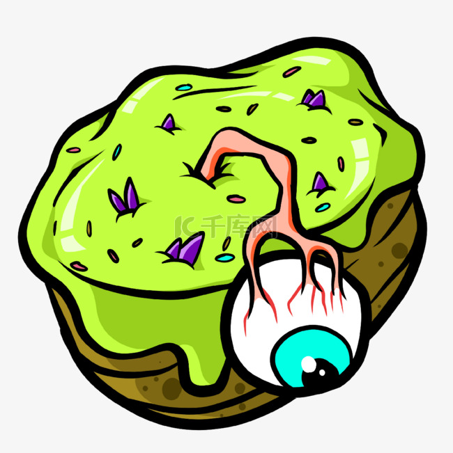 怪物甜品波普嘻 风格绿色蛋糕