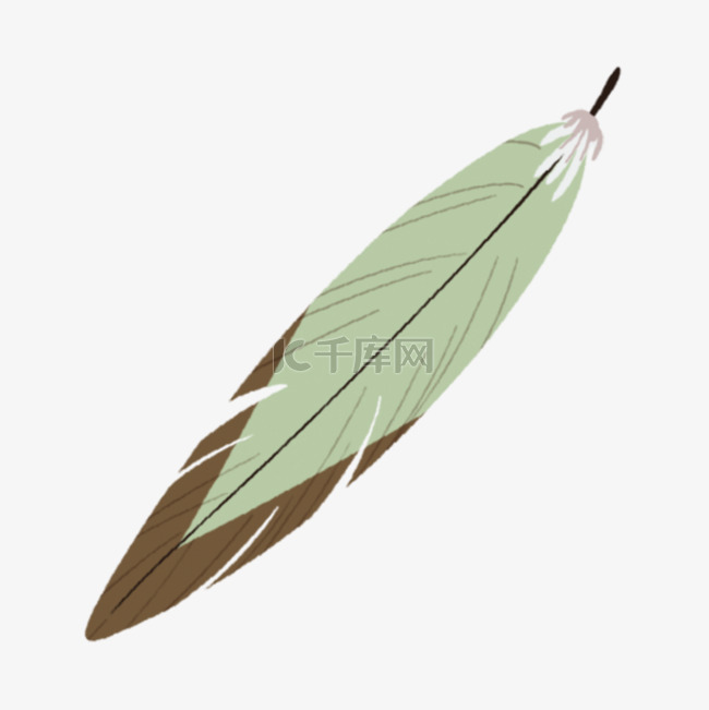 绿色波西米亚风格羽毛
