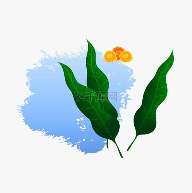 印度湿婆节绿色树叶涂鸦