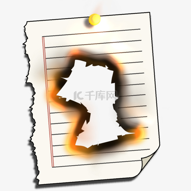 燃烧火焰笔记本纸橙色撕纸