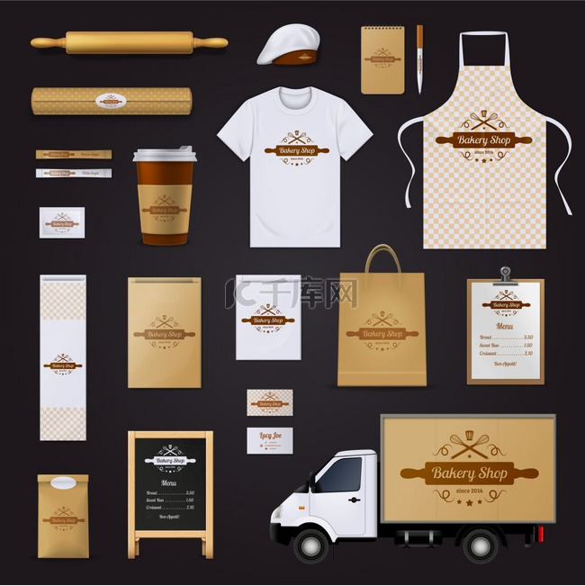 面包店企业标识模板设计集。