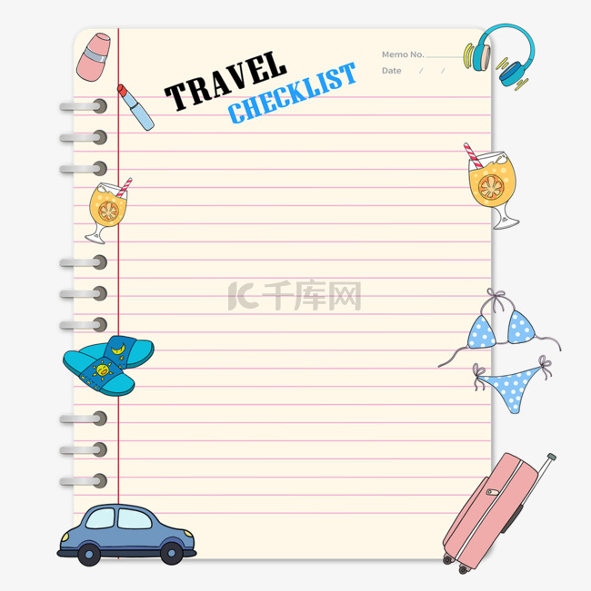旅游旅行计划笔记本旅行清单