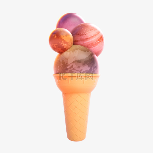 3d宇宙星球冰淇淋