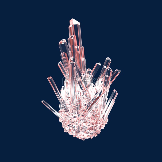 3D立体粉色水晶