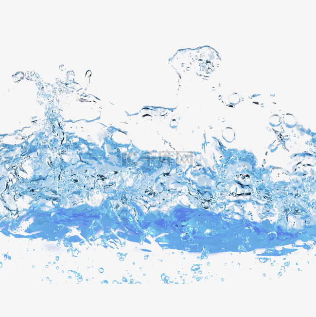蓝色涟漪水面飞溅