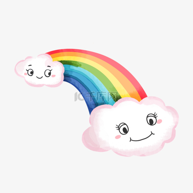卡通彩虹表情包云彩云朵