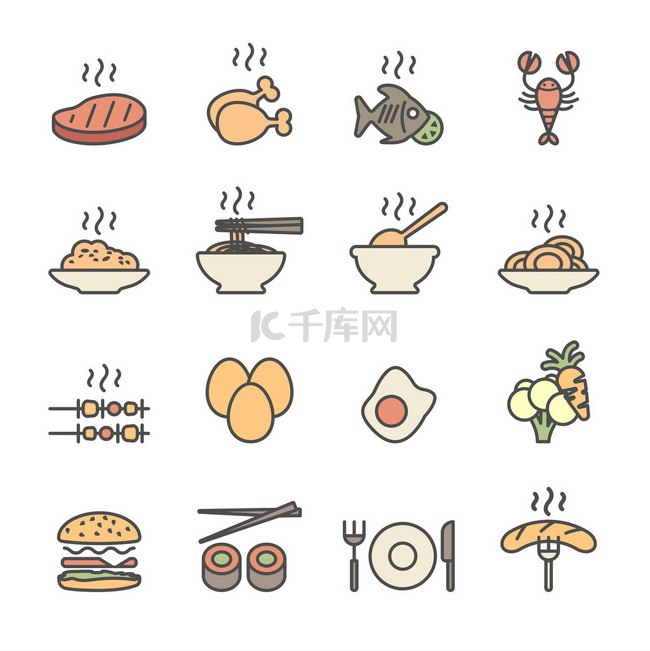 食物图标标志LOGO贴纸icon