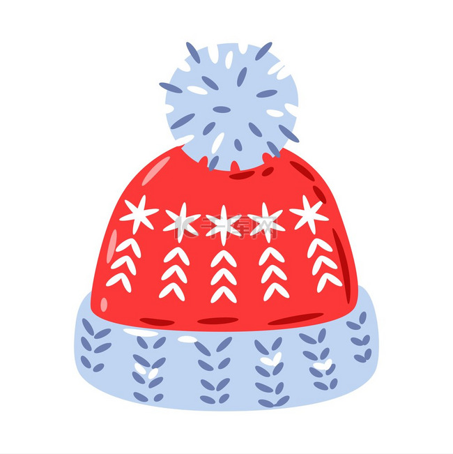 帽子插图温暖的冬衣用于休息和散