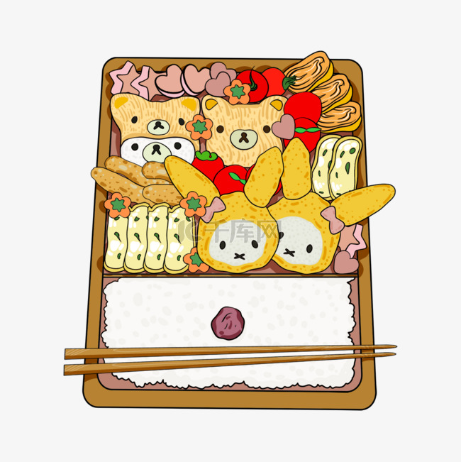 蛋皮小兔日本可爱饭盒