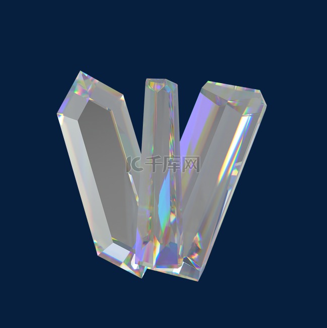 C4D立体透明图形水晶