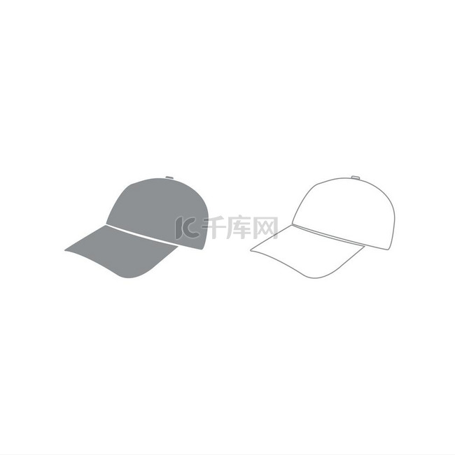 棒球帽灰色套装图标